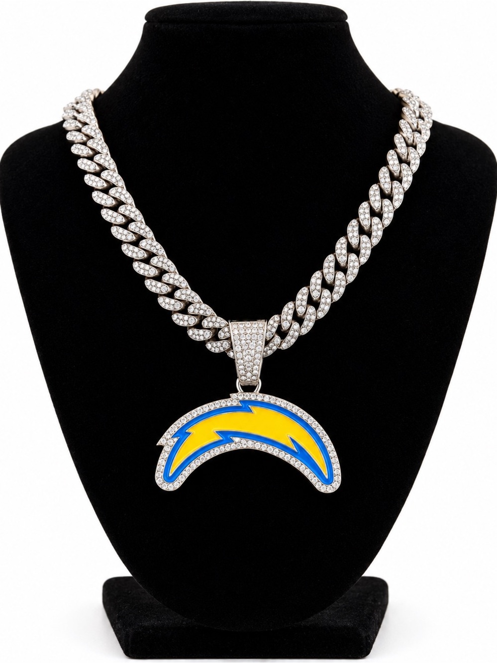 NFL Los Angeles Chargers Lightning Bolt Pendant Necklace - Blue & Yellow